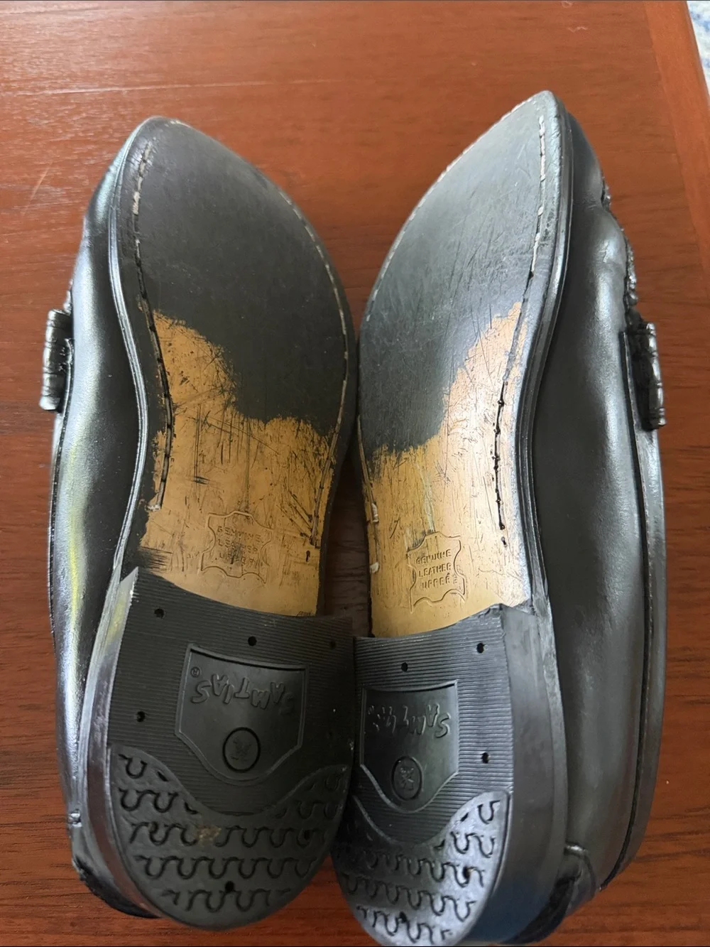 Men's Black Leather Slip-On Penny Loafers
